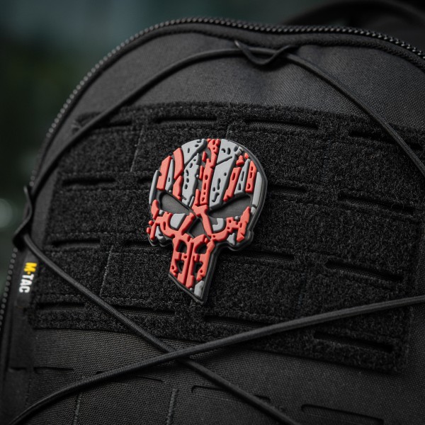 M-Tac нашивка Ukrainian Punisher 3D PVC Red/Black type 2 - 51155234 M-Tac нашивка Ukrainian Punisher 3D PVC Red/Black type 2 - 51155234
