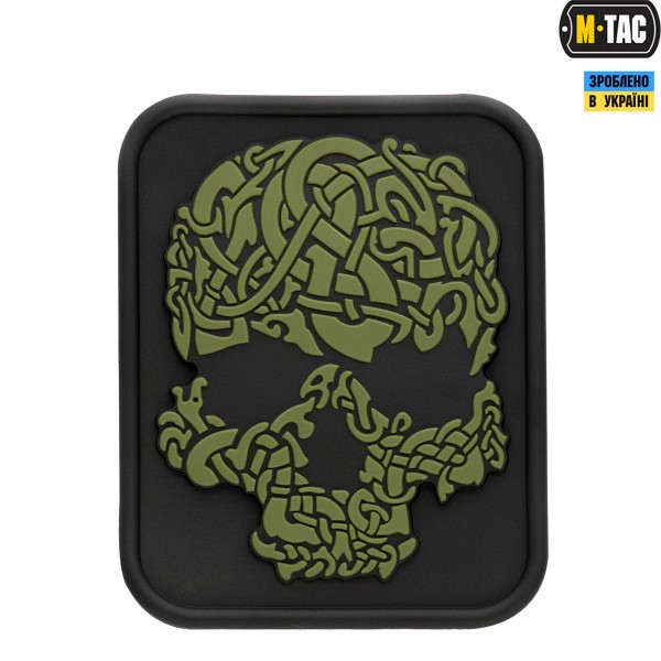 M-Tac нашивка Viking Skull PVC Black/Olive - 51158201