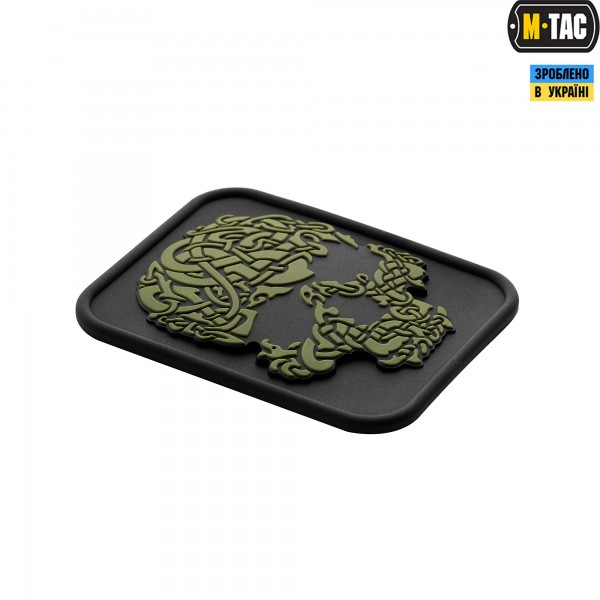 M-Tac нашивка Viking Skull PVC Black/Olive - 51158201 M-Tac нашивка Viking Skull PVC Black/Olive - 51158201