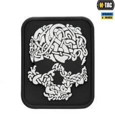 M-Tac нашивка Viking Skull PVC Black/White