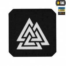 M-Tac нашивка Валькнут Laser Cut Black/світлонакопичувач