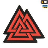 M-Tac нашивка Валькнут ПВХ чорний/червоний