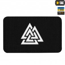 M-Tac нашивка Валькнут горизонтальная Laser Cut Black/GID
