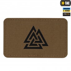 M-Tac нашивка Валькнут горизонтальная Laser Cut Coyote/Black