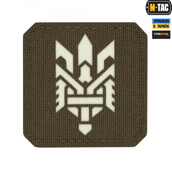 M-Tac нашивка Тризуб (стилизация) Laser Cut малая Ranger Green/GID - 51198239
