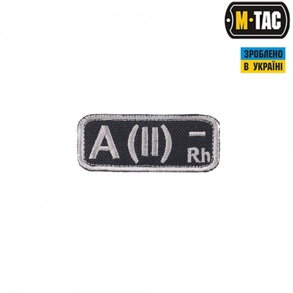 M-Tac нашивка группа крови A(II) Rh- черно-серая - 51226211