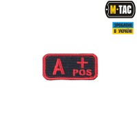 M-Tac нашивка група крові A+ Pos чорно-червона
