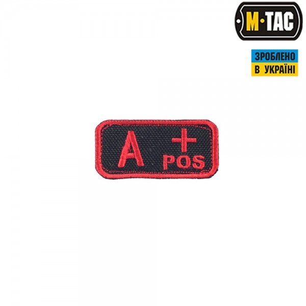 M-Tac нашивка группа крови A+ Pos черно-красная - 51228233