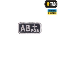 M-Tac нашивка группа крови AB+ Pos черно-серая