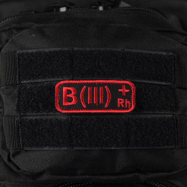 M-Tac нашивка группа крови B(III) Rh+ черно-красная - 51235233