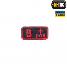 M-Tac нашивка группа крови B+ Pos черно-красная