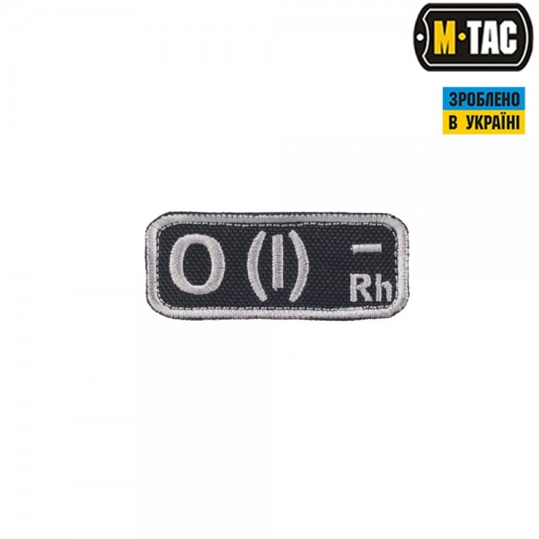 M-Tac нашивка група крові O(I) Rh- чорно-сіра - 51238211