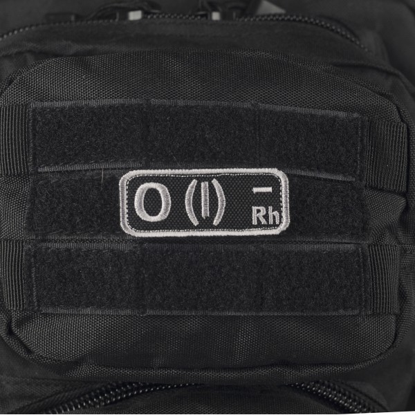 M-Tac нашивка група крові O(I) Rh- чорно-сіра - 51238211
