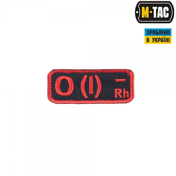 M-Tac нашивка группа крови O(I) Rh- черно-красная - 51238233