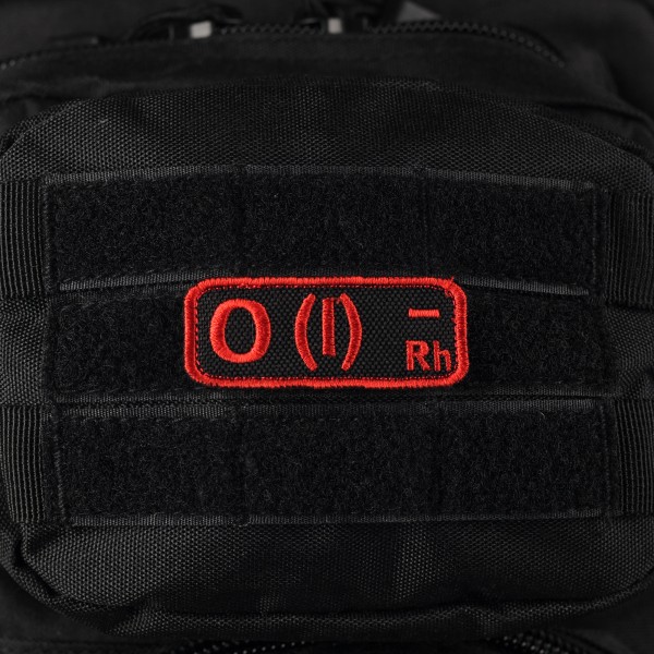 M-Tac нашивка группа крови O(I) Rh- черно-красная - 51238233