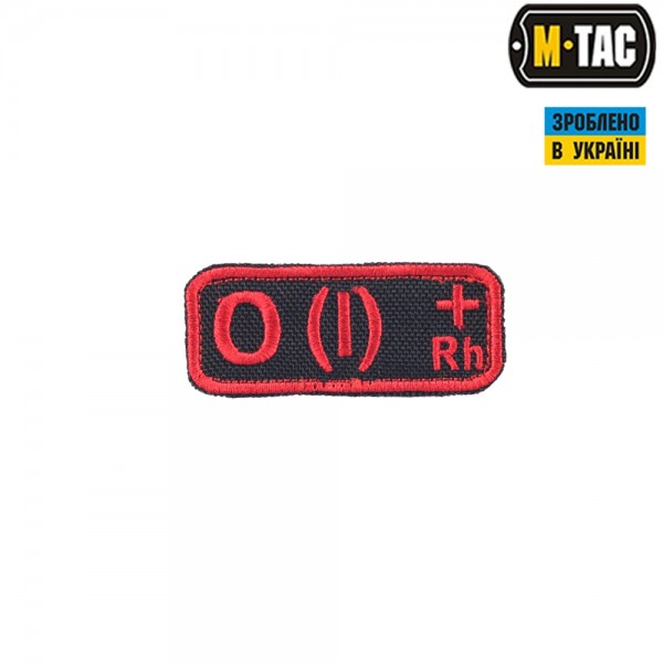 M-Tac нашивка група крові O(I) Rh+ чорно-червона - 51239233