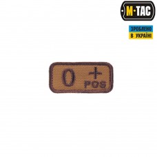 M-Tac нашивка группа крови O+ Pos койот