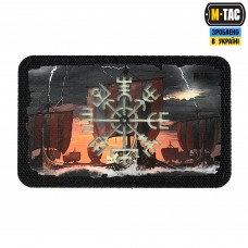 M-Tac нашивка Вегвизир/Драккар (80х50 мм) Black/GID
