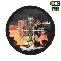 M-Tac нашивка Вегвизир/Драккар круглая (80 мм) Black/GID