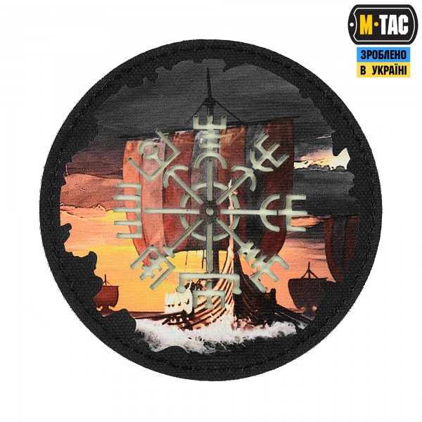 M-Tac нашивка Вегвизир/Драккар круглая (80 мм) Black/GID - 51293299