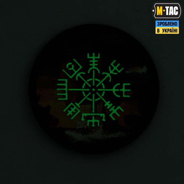 M-Tac нашивка Вегвизир/Драккар круглая (80 мм) Black/GID - 51293299