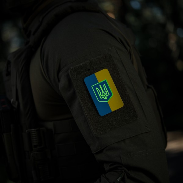 M-Tac нашивка флаг Украины с гербом (80х50 мм) вертикальная Full Color/GID - 51304099 M-Tac нашивка флаг Украины с гербом (80х50 мм) вертикальная Full Color/GID - 51304099