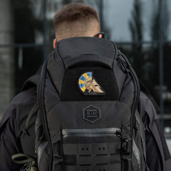 M-Tac нашивка Spartan Helmet UA (вышивка) Black - 51333002