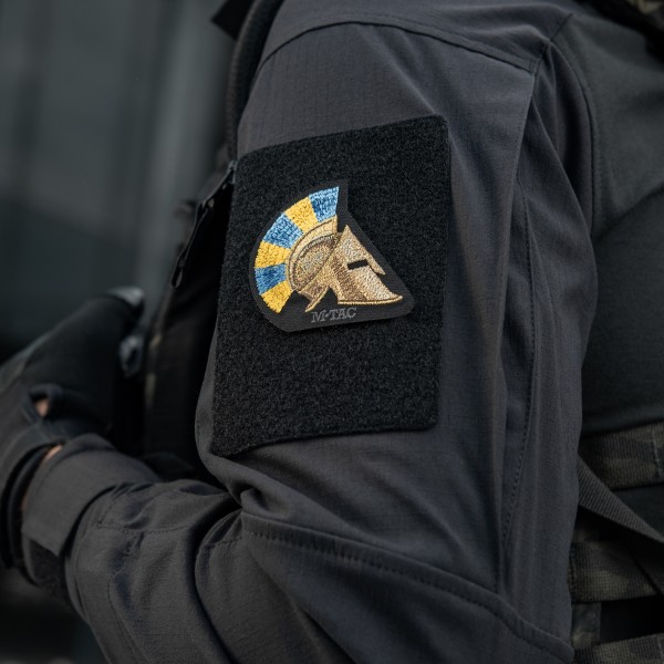 M-Tac нашивка Spartan Helmet UA (вышивка) Black - 51333002
