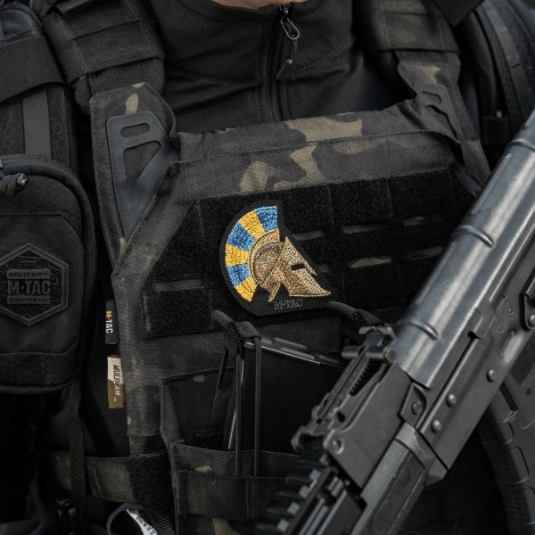 M-Tac нашивка Spartan Helmet UA (вышивка) Black - 51333002