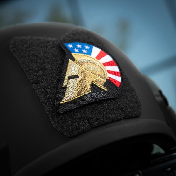 M-Tac нашивка Spartan Helmet USA (вышивка) Black - 51333099