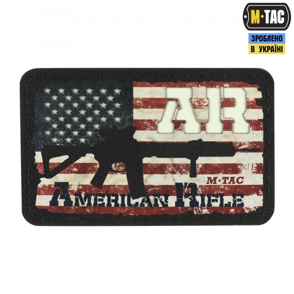M-Tac нашивка AR-15 American Rifle (80х50 мм) Black/GID - 51353299