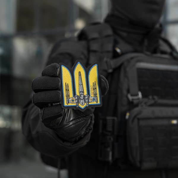 M-Tac нашивка Тризуб UA-Wing (вишивка) Black - 51373002