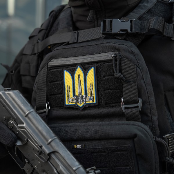 M-Tac нашивка Тризуб UA-Wing (вишивка) Black - 51373002