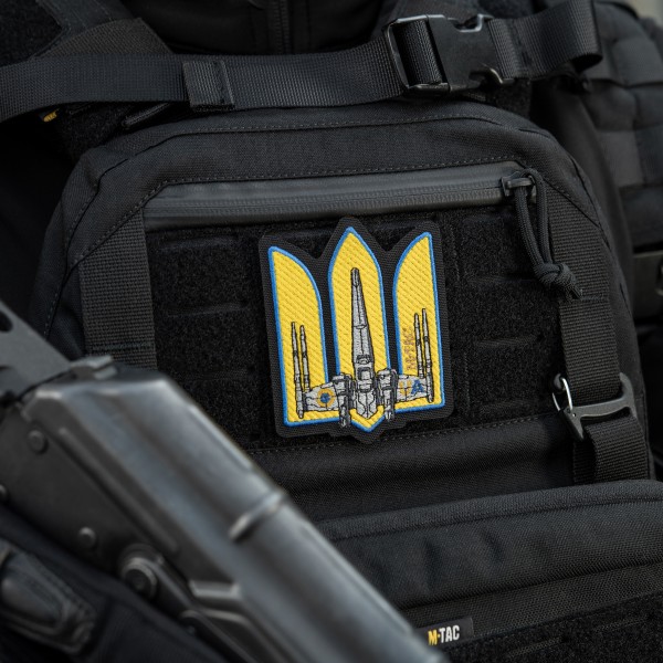 M-Tac нашивка Тризуб UA-Wing (вишивка) Black - 51373002