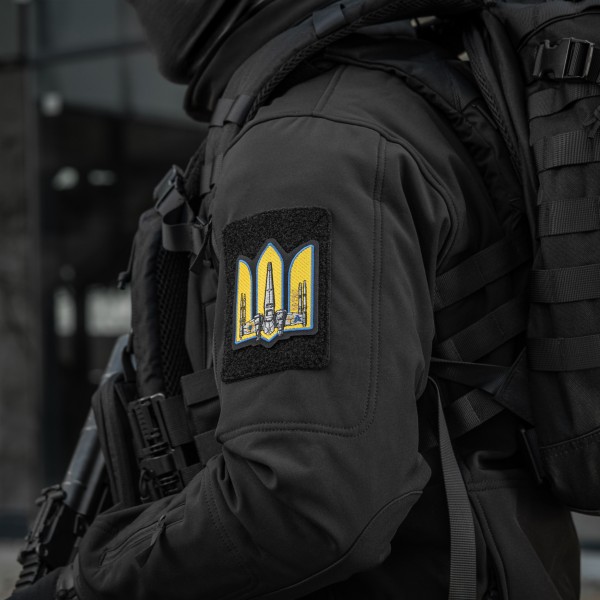 M-Tac нашивка Тризуб UA-Wing (вишивка) Black - 51373002