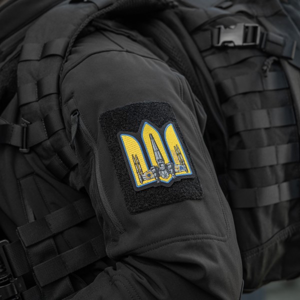 M-Tac нашивка Тризуб UA-Wing (вишивка) Black - 51373002