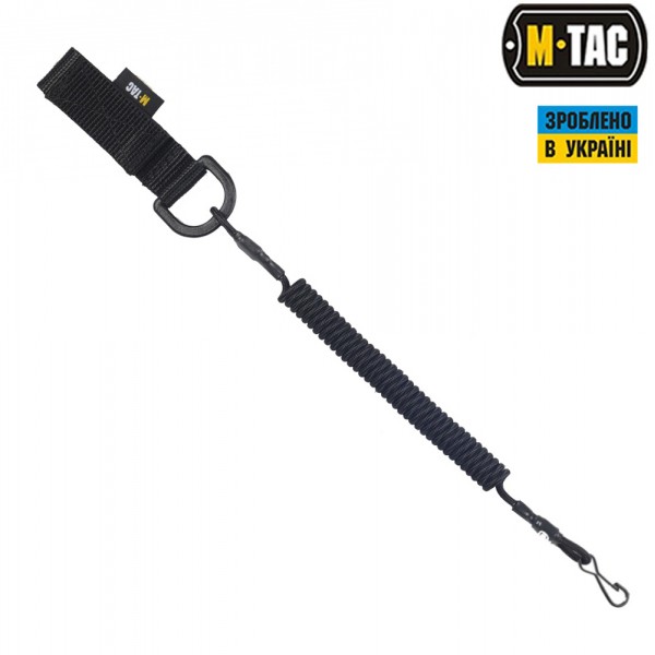 M-Tac шнур страховочный Medium под карабин с D-кольцом черный - 51435302