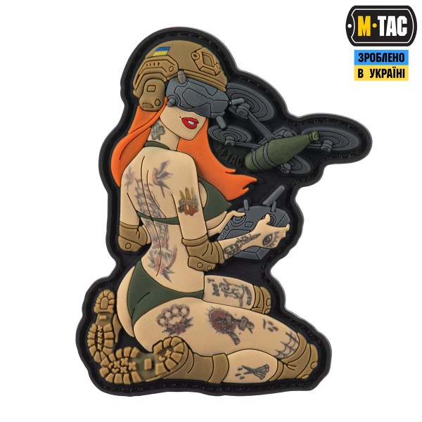 M-Tac нашивка Tactical girl №6 PVC redhead Hooligan Olive V1 - 51465001