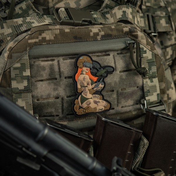 M-Tac нашивка Tactical girl №6 PVC redhead Hooligan Olive V1 - 51465001