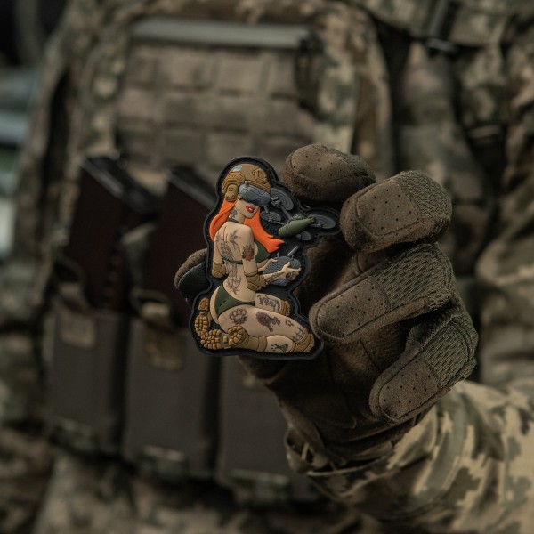 M-Tac нашивка Tactical girl №6 PVC redhead Hooligan Olive V1 - 51465001