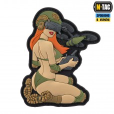 M-Tac нашивка Tactical girl №6 PVC redhead/Light Olive V1