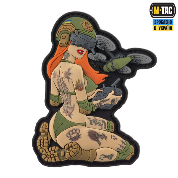 M-Tac нашивка Tactical girl №6 PVC redhead Hooligan Olive V2 - 51468801