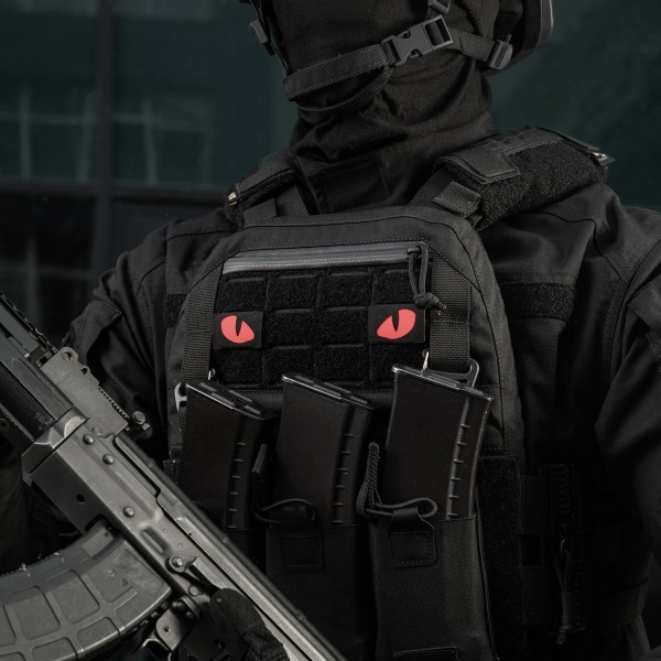 M-Tac нашивка Tiger Eyes Laser Cut (пара) Black/Red/GID - 51500992