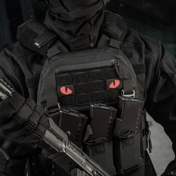 M-Tac нашивка Tiger Eyes Laser Cut (пара) Black/Red/GID - 51500992
