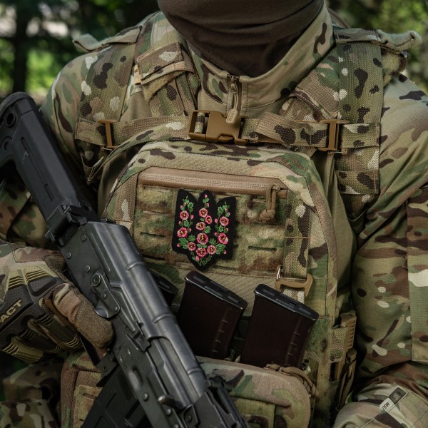 M-Tac нашивка Тризуб рожеві Мальви (вишивка) Black - 51511002