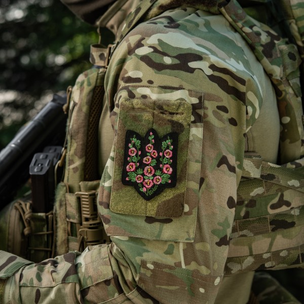 M-Tac нашивка Тризуб рожеві Мальви (вишивка) Black - 51511002