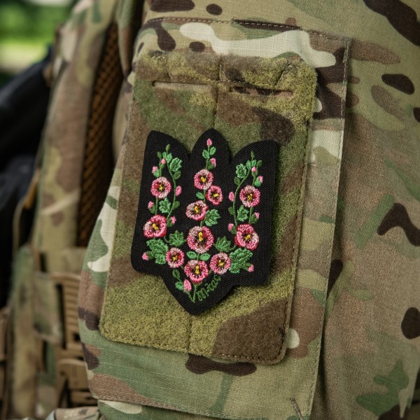 M-Tac нашивка Тризуб рожеві Мальви (вишивка) Black - 51511002