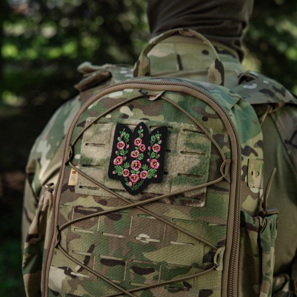 M-Tac нашивка Тризуб рожеві Мальви (вишивка) Black - 51511002