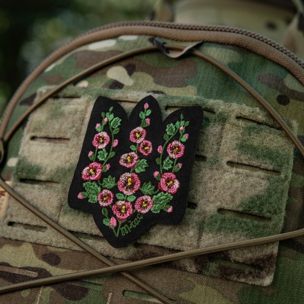 M-Tac нашивка Тризуб рожеві Мальви (вишивка) Black - 51511002