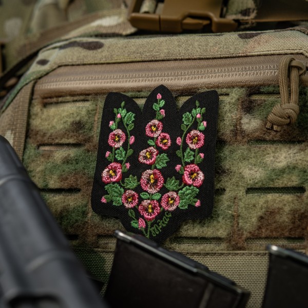 M-Tac нашивка Тризуб рожеві Мальви (вишивка) Black - 51511002